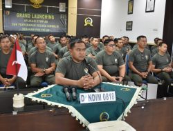 Dandim 0818 Malang – Batu Beserta Anggota Makodim Ikuti Kegiatan Virtual Loncing App ETWP TNI – AD