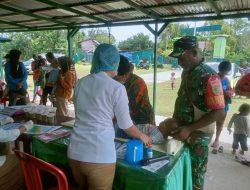 Babinsa di Mappi Dampingi Anak dan Balita Ikuti Posyandu