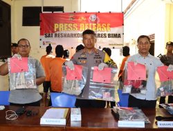 Kapolres Bima Pimpin Press Release Pengungkapan Kasus Narkoba 