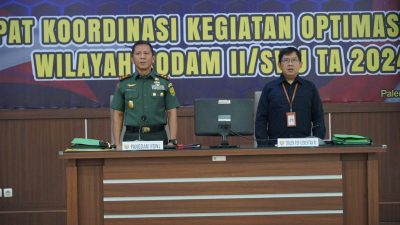 Pangdam II/Swj Gelar Rapat Kordinasi Percepatan Optimasi Lahan Rawa