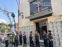 Berikan Rasa Aman dan Nyaman, Polres Gresik Amankan Ibadah Kebaktian Memperingati Kenaikan Isa Al-Masih