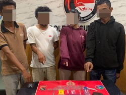 Lagi Pesta Sabu, 4 Orang Diamankan Sat Resnarkoba Polres Sumbawa