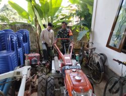 Pastikan Berfungsi Dengan Baik, Babinsa 401-03/Sekayu Cek Kondisi Pompanisasi Pengairan Sawah