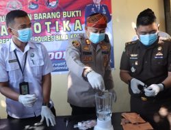Polres Bima Kota Musnahkan Barang Bukti Sabu dan Ganja