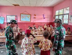 Anggota Satgas Yonif 125/SMB Berikan Wasbang Kepada Siswa SD YPPK Antonius Padua Bade