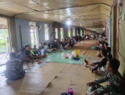 Satgas Pamtas RI-Mly Yonzipur 5/ABW Hadiri Upacara Buang Pantang