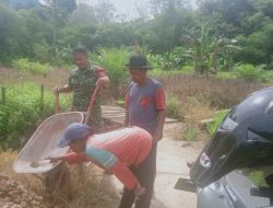 Hari Ke-3 TMMD, Kodim 1210/Landak Mulai Pengerjaan Fisik Secara Bergotong-Royong