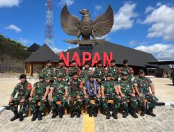 Satgas Yonkav 6/NK Sambut Kunjungan Tim Itjen TNI di Pos Napan