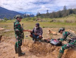 Satgas TNI Bantu Sembako Dan Yankes Disambut Gembira Warga Agiyome