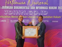 Berkinerja Terbaik Kelola JDIH Nasional, Pemprov NTB Diganjar Penghargaan Menteri Hukum dan HAM RI