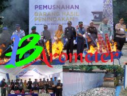 Dansatgas Pamtas Yonarmed 11 Kostrad Hadiri Pemusnahan dan Hibah Barang Hasil Penindakan di Nunukan
