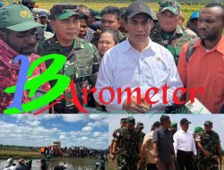 Menteri Pertanian RI Didampingi Dandim Merauke Panen Raya di Kampung Telaga Sari