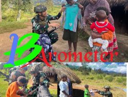 Pakaian Gratis Satgas Yonif 323 Buaya Putih, Bahagiakan Masyarakat Jenggernok