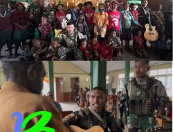 Warga Bilogai Semangat Latihan Musik Bersama Satgas Habema