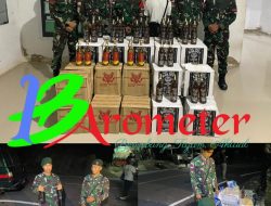 Satgas Pamtas Yonarmed 11 Kostrad Gagalkan Penyelundupan 360 Botol Miras Ilegal di Perbatasan Sebatik