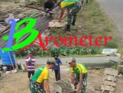 Bentuk Kepedulian, Satgas Pamtas Yonarmed 11 Kostrad Bantu Pembuatan Rumah di Perbatasan