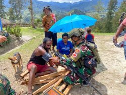 Peringati HUT ke-74, Yonif 323 Buaya Putih Gelar Pelayanan Kesehatan di Pedalaman Papua