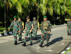 Satgas Pamtas Statis Yonif 131/BRS Terima Kunjungan Wadanpussenif di Perbatasan