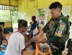 Satgas Yonif 144/JY dan Puskesmas Indiyandit Bersinergi Tingkatkan Kesehatan Lansia di Perbatasan Papua