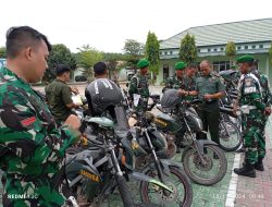 Tingkatkan Kedisiplinan, Kodim 0426/TB Gelar Pemeriksaan Kendaraan Seluruh Anggota