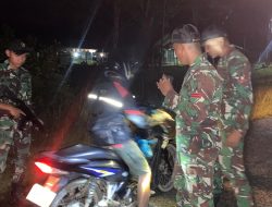 Cegah Penyelundupan Narkoba dan Miras, Satgas Yonzipur 5/ABW Laksanakan Sweeping Kendaraan Bermotor