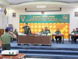 Pangdam II/Swj Pimpin Sidang Pantukhir Daerah Seleksi Caba PK TNI AD Gel-II TA 2024