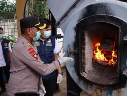 Polres OKU Timur Musnahkan 35,47 Kg Ganja