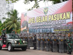 Pastikan Kesiapan, Kodam II/Swj Apel Gelar Pasukan Pengamanan Pilkada Serentak 2024