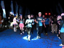Ikuti BSB Night Run, Danrem 044/Gapo Bersama Istri Nikmati Suasana Kota Palembang Malam Hari