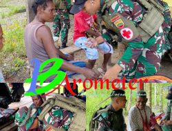 Menjaga Kesehatan Warga Perbatasan, Satgas Yonif 131/BRS Berikan Layanan Kesehatan di Kampung Kalibom