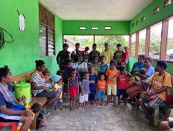 Wujudkan Kesehatan Anak-anak di Perbatasan RI-PNG Lebih Baik, Satgas Yonif 131/BRS Gelar Posyandu Balita