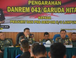Kunjungi Denpom II/3 Lampung, Danrem 043/Gatam: Jaga dan Tingkatkan Profesionalisme