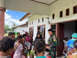 Warga Kampung Memes Sambut Antusias Layanan Kesehatan Keliling Satgas Pamtas RI-PNG Yonif 141/AYJP
