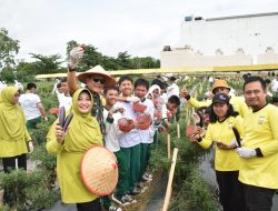 Danrem 043/Gatam Tanam Sayur dan Makan Siang Bersama Siswa Kartika II Bandar Lampung