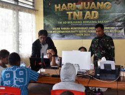 Kodim 1707/Merauke Bekerjasama dengan Disdukcapil Gelar Baksos Pembuatan Akta Kelahiran