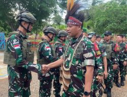 Beri Dukungan Moril, Dalwas Kodam II/Sriwijaya Kunjungi Satgas Yonif 144/JY di Lokasi Penugasan