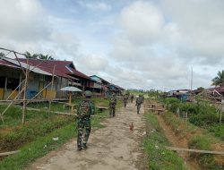 Pastikan Keamanan Wilayah Perbatasan, Satgas Kewilayahan RI-PNG Yonif 141/AYJP Pos Korowai Laksanakan Patroli