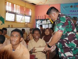 Peringati Hari Juang TNI AD ke-79, Kodim 1707/Merauke Bersama KKP RI Gelar MBG di SMPN Buti