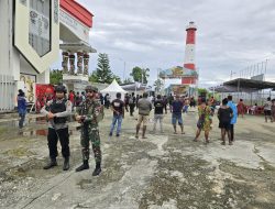Satgas Pamtas Yonif 131/BRS Bersama Instansi Terkait Turut Sukseskan Kelancaran Pelaksanaan Border Trade Fair di Perbatasan RI-PNG