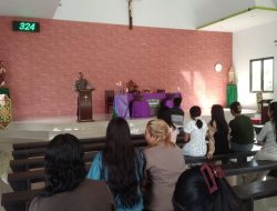 Melalui Program Minggu Kasih, Iptu Koderi Sampaikan Pesan Kamtibmas di Gereja Santa Gema Galgali
