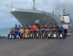 Penyambutan KRI Balongan-908 di Dermaga Lantamal XIV Sorong, Perkuat Koarmada III