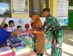 Peduli Pendidikan, Satgas Pamtas Yonarmed 11 Kostrad Bagikan Perlengkapan Sekolah di Sebatik Timur
