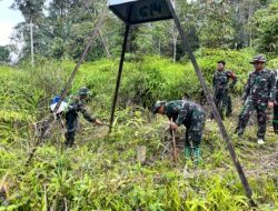 Cegah Pelanggaran Wilayah, Satgas Pamtas Yonarmed 11 Kostrad Laksanakan Patroli Patok Perbatasan