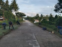 Jelang Peresmian Kampung Bahari Nusantara, Prajurit Petarung Pasmar 3 Laksanakan Kerja Bakti