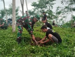 Danramil 0818/15 Dampit Bersama Instansi Terkait Gelar Penghijauan