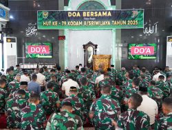 Peringati Hari Jadi, Kodam II/Sriwijaya Gelar Doa Bersama Lintas Agama Serentak