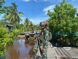 Satgas Yonif 141/AYJP Pos Fayit Amankan Ibadah Umat Kristen di Distrik Fayit, Papua Selatan
