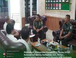 Danrem 012/TU Terima Kunjungan Kerja Kepala KPP Pratama Meulaboh