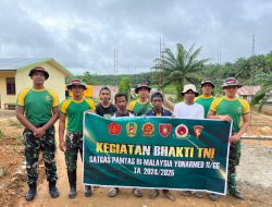Satgas Pamtas Yonarmed 11 Kostrad Bantu Bangun Rumah untuk Warga Kurang Mampu di Desa Apas, Sebuku