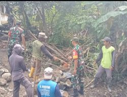 Babinsa dan Warga Gotong Royong Bangun Talud, Antisipasi Cuaca Ekstrim